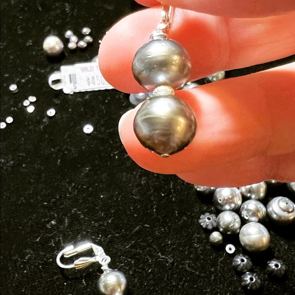 COPY - Tahitian Pearl Earrings - black pearls